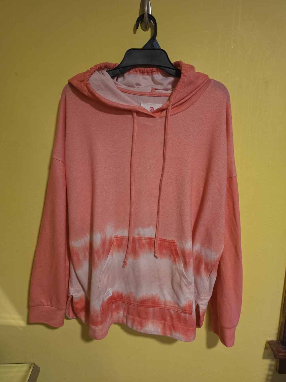 Simply Southern Women's Size Large Pink Tie-Dye Lightweight Hoodie Top